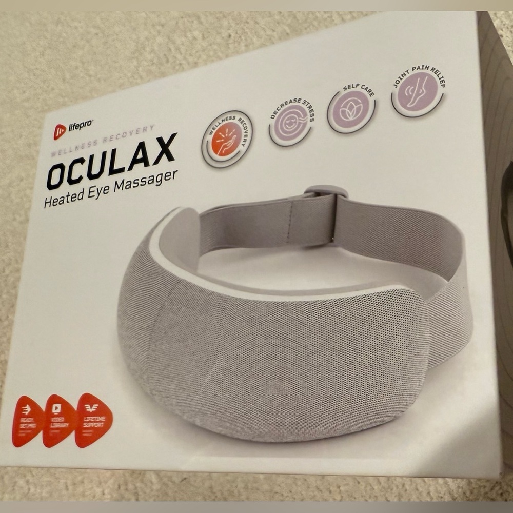Life Pro Oculax Heated Eye Massager - Gray NWT, box has never been opened!